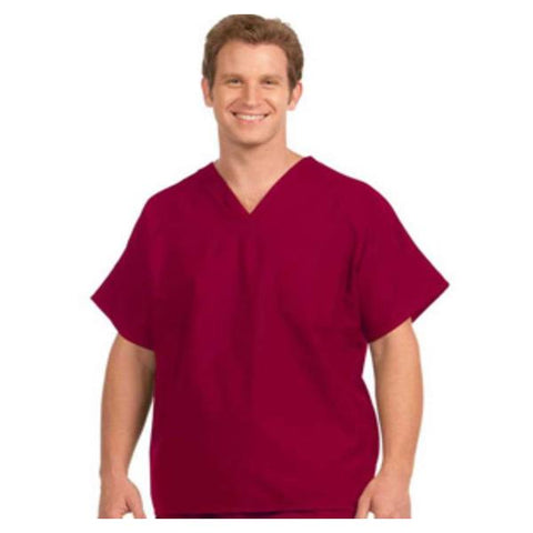 Fashion Seal Shirt Scrub Fashion Poplin Unisex X-Small Sangria Each - 78003-XS