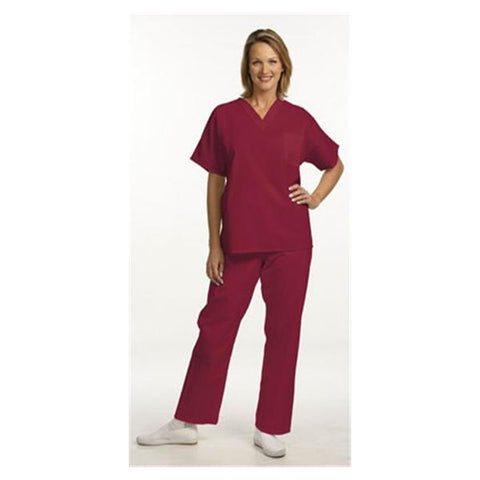 Fashion Seal Shirt Scrub Fashion Poplin Unisex 4X Large Sangria Each - 78003-4XL