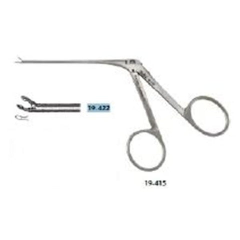 Miltex Forcep Surgical House 2-7/8" 0.6x1mm Cups 15 Degree Right Angle Mini SS Each - Integra Miltex - 19-422