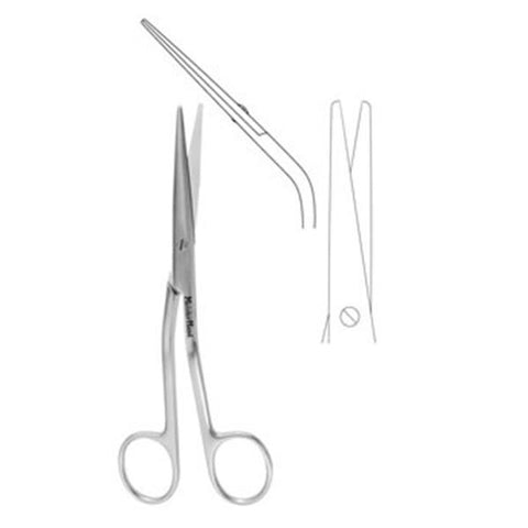 Miltex Scissors Surgical Cottle Meister-Hand 6-1/2" Rounded Angled Stainless Steel Each - Integra Miltex - MH21-610