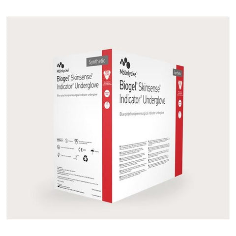 Molnlycke Healthcare Undergloves Surgical Biogel Skinsense PF Polychloroprene LF 8.5 Strl Blu 4x50/Ca - 40685