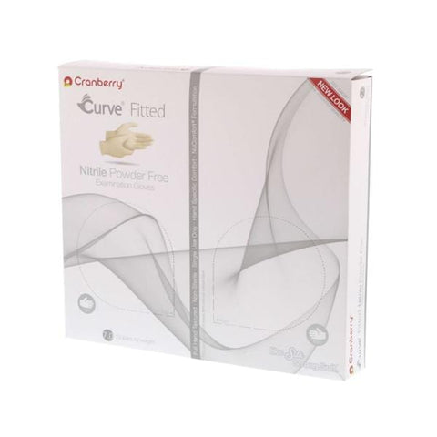 Pro2 Solutions, Inc Gloves Exam Curve Powder-Free Nitrile Latex-Free 9.5 in 7 Pro White 100/Bx, 10 BX/CA - CR3426