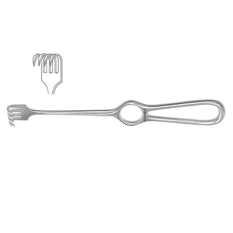 Miltex Retractor Volkman Meister-Hand 8" Sharp 4 Prong Stainless Steel Each - Integra Miltex - MH11-534