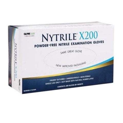 Glove Club Gloves Exam Nytrile X200 Powder-Free Nitrile Latex-Free X-Large Blue 180/Bx, 10 BX/CA - 1125662