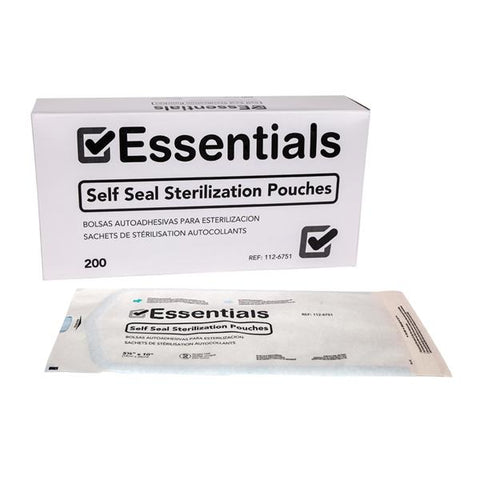 Essentials Healthcare Products Pouch Self Seal Essentials 5.25 in x 10 in No Md frm Ltx 200/Bx, 6 BX/CA - 1126751