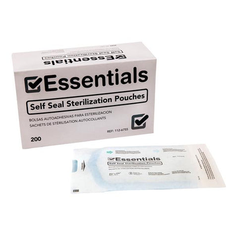 Essentials Healthcare Products Pouch Self Seal Essentials 3.5 in x 5.25 in No Md frm Ltx 200/Bx, 6 BX/CA - 1126755