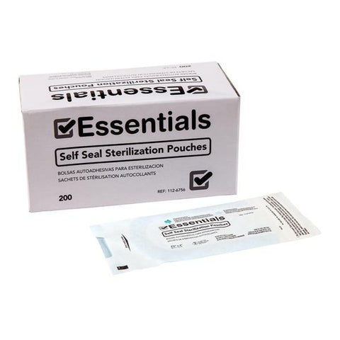 Essentials Healthcare Products Pouch Self Seal Essentials 2.25 in x 4 in No Md frm Ltx 200/Bx, 12 BX/CA - 1126756