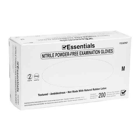 Essentials Healthcare Products Gloves Exam Essentials Powder-Free Nitrile Latex-Free Medium Periwinkle 200/Bx, 10 BX/CA - 1126767