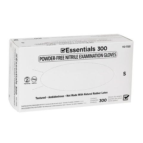 Essentials Healthcare Products Gloves Exam Essentials 300 Powder-Free Nitrile Latex-Free Small Indigo 300/Bx, 10 BX/CA - 1127322