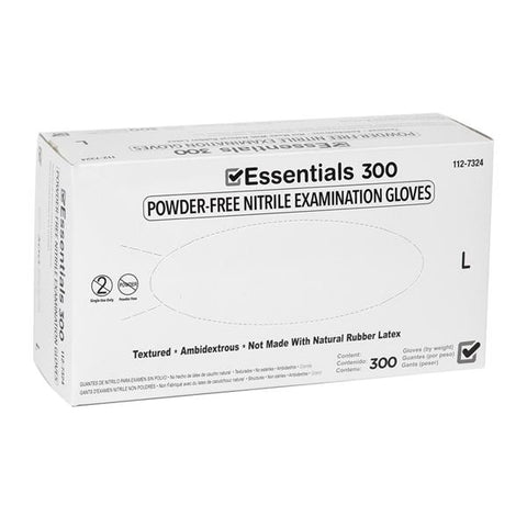 Essentials Healthcare Products Gloves Exam Essentials 300 Powder-Free Nitrile Latex-Free Large Indigo 300/Bx, 10 BX/CA - 1127324