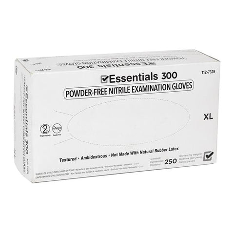 Essentials Healthcare Products Gloves Exam Essentials 300 Powder-Free Nitrile Latex-Free X-Large Indigo 250/Bx, 10 BX/CA - 1127325