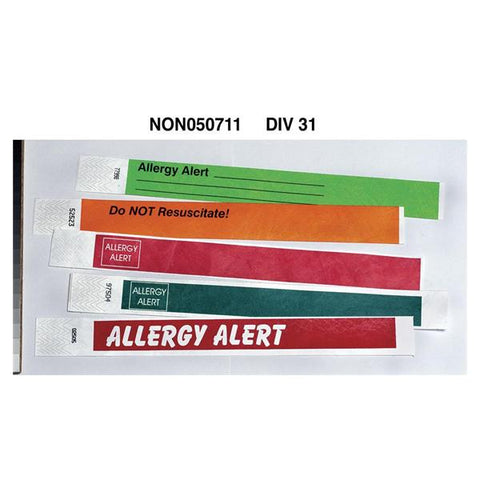 Medline Industries Inc Wristband Tyvek Red Allergy Alert 500/Box - H-1111-RA