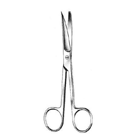 BR Surgical, LLC Scissors Operating 6" Sharp/Blunt Curved Stainless Steel Each - WG08-11115