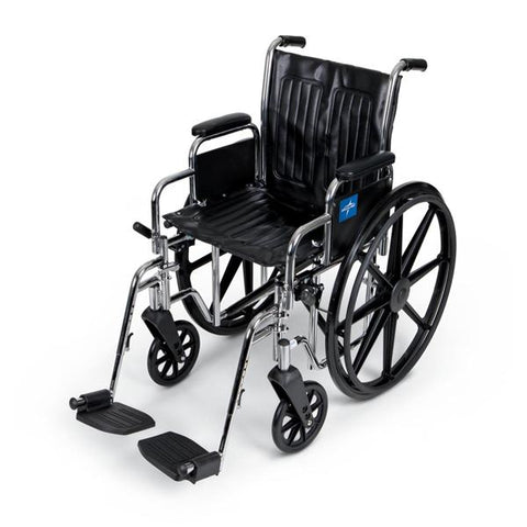 Medline Industries Inc Wheelchair Transport Excel 2000 300lb Capacity Black Swngwy Ftrst Dsk Arms Each - MDS806400