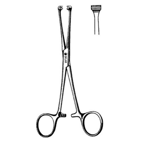 Sklar Instruments Forcep Grasping Tissue Allis 10" Atraumatic Jaw Straight Stainless Steel Each - 36-2385