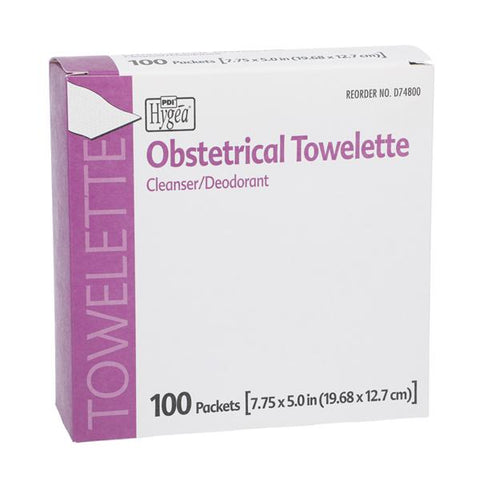 PDI Professional Disposables Towelette Cleansing Hygea .4% BKZ/5%Alc/Chlrthml Indv2 Pkgng Lt Frsh 100/Bx, 10 BX/CA - D74800