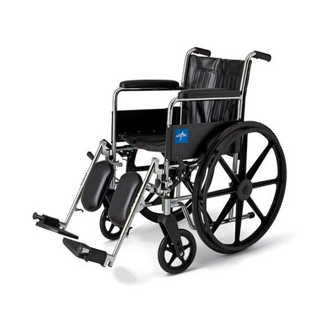 Medline Industries Inc Wheelchair Transport Excel 2000 300lb Capacity Black Elvt Lgrst Fl Lgth Arms Each - MDS806200D