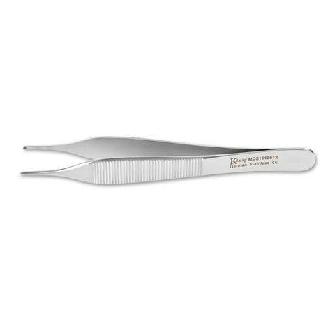 Medline Industries Inc Forcep Tissue Adson 4-3/4" Straight 1x2 Teeth Micro Stainless Steel Each - MDS1018612