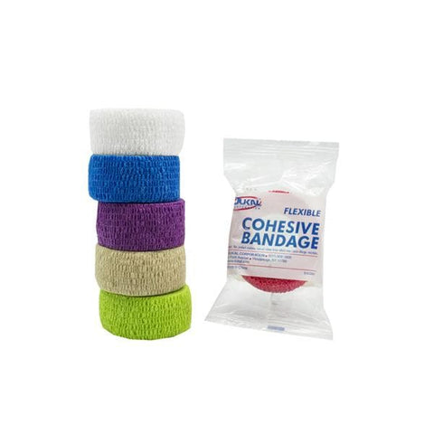 Dukal Corporation Bandage Elastic 1" Non-Sterile Cohesive Assorted 30Rl/Bx - 8015AS