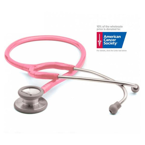 American Diagnostic Corp. Stethoscope Classic Adscope 603 Brst Cncr Awrns Mtlc Pnk Adlt 31 NChl 2Hd Eachch - 603PBCA