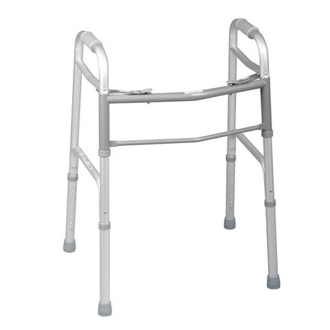 Medline Industries Inc Walker 300lb Capacity Gray/Silver Glides 17.5x225-32" 2 Button Junior 4/Ca - MDS86410J4