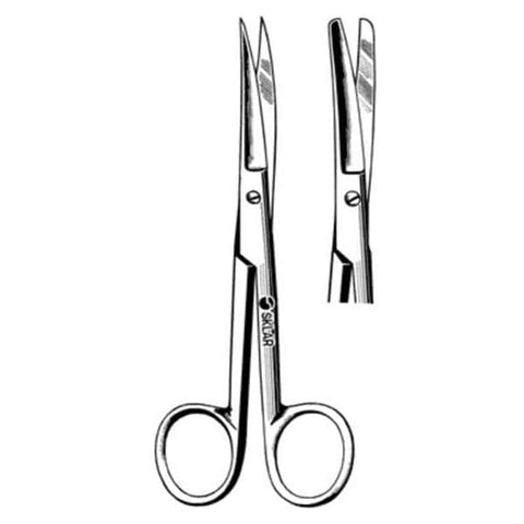 Sklar Instruments Scissors Operating 5-1/2" Blunt/Blunt Smooth Curved Stainless Steel 1/Pr - 15-2055