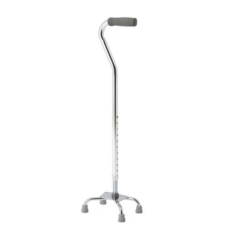 Medline Industries Inc Cane Quad Basic 6x8' Small Base Aluminum 250lb Capacity 29-38" Chrome Adult Each, 2 Each/CA - MDS86222CHR