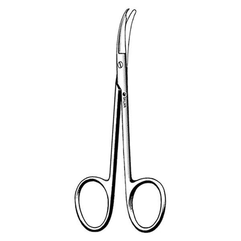 Sklar Instruments Scissors Suture Shortbent Sklarlite XD 3-1/2" Bl/Bl Smooth Curved Shrt SS Each - 23-1196