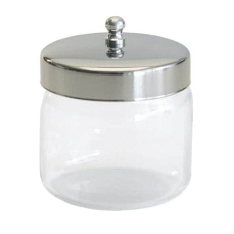 Graham Jar Dressing 3x3" Clear Glass With Stainless Steel Cover Each, 12 Each/CA - Field/Everest &Jennings - 3460