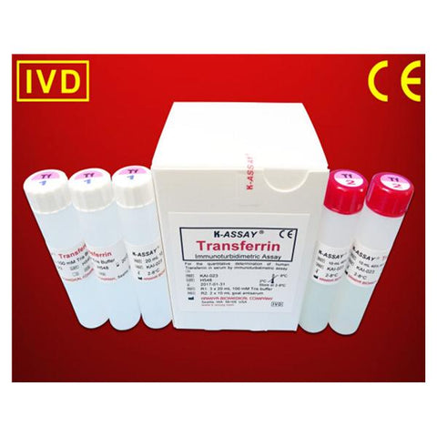 Kamiya Biomedical Transferrin MA Test Kit R1:3x20mL/R2:2x10mL Each - KAI-023
