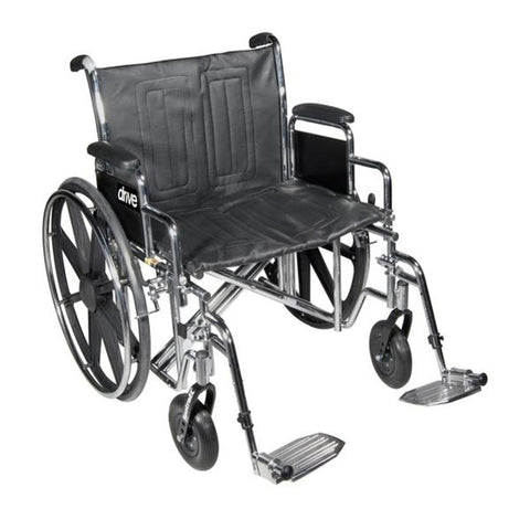 Drive Medical Designs Wheelchair Transport Sentra EC 450lb Capacity Black Swngwy Ftrst/Alum Ft Plt Each - STD22ECDFA-SF