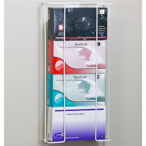 Clinton Industries, Inc. Glove Box Holder Mounting Steel Wire Quad White Horizontal Each - G-1044