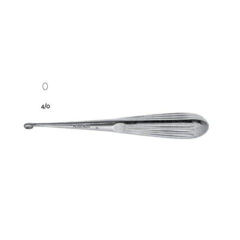 Miltex Curette Mastoid Spratt Meister-Hand 6-1/2" #4/0 Oval Cup Tip Stainless Steel Each - Integra Miltex - MH19-702