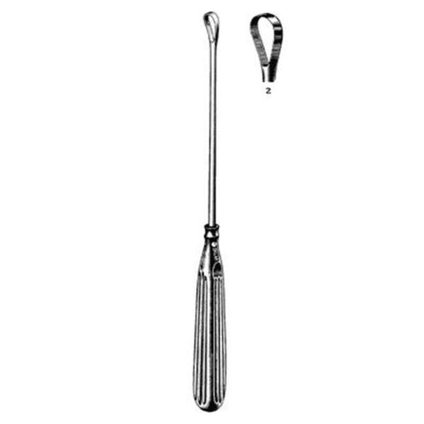 Sklar Instruments Curette Uterine Sims 11" #2 Sharp Tip Stainless Steel Each - 90-5422