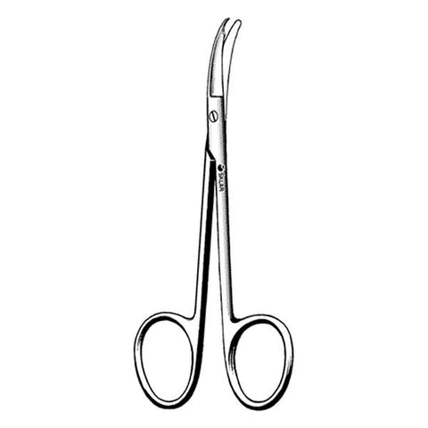 Sklar Instruments Scissors Suture Shortbent Sklarlite 3-1/2" Blunt/Blunt Smooth Curved SS Each - 23-1191