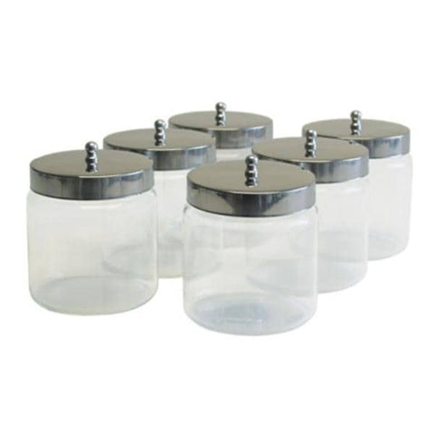 Graham Jar Dressing 4x4" Clear Glass With Stainless Steel Cover Each, 6 Each/CA - Field/Everest &Jennings - 3461