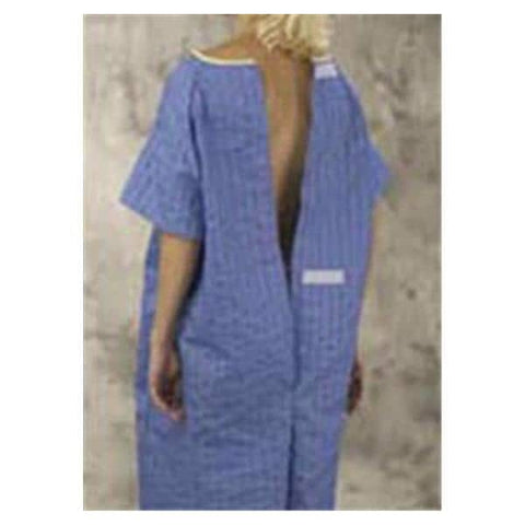 Patterson Med(Sammons Preston) Gown Patient Polyester / Cotton Blend Large 44 in Unisex Blue Adult Each - 921434