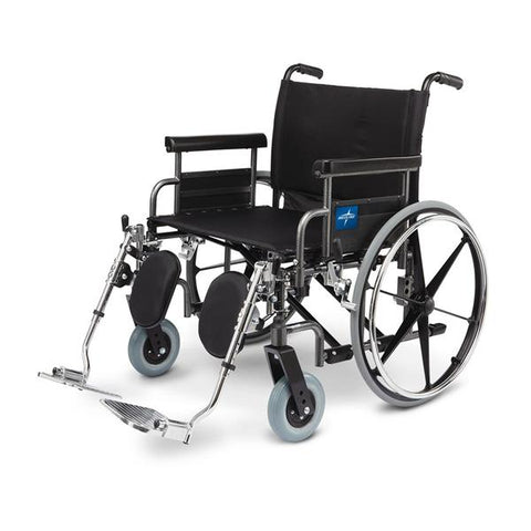 Medline Industries Inc Wheelchair Hemi Excel Shuttle Extra Wide 850lb Blk Elvt Lgrst Dsk Arms Adult Each - MDS809850