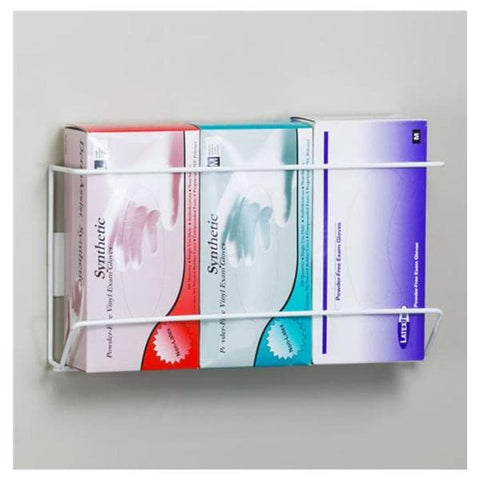 Clinton Industries, Inc. Glove Box Holder Mounting Steel Wire Triple White Vertical Each - G-1030