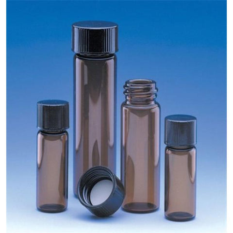 Fisher Scientific Co. Vial Sample 15x45mm 4mL Amber Borosilicate Glass Screw Cap 144/Case - 14955331