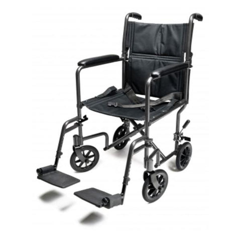 Graham Wheelchair Transport 250lb Capacity Black/Silver Vein Ftrst/Adj Strp Adult Each - Field/Everest &Jennings - EJ796-1