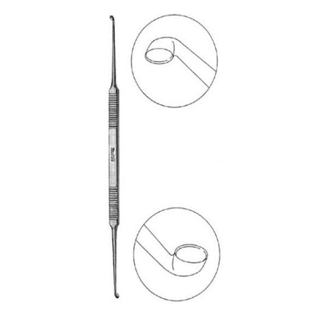 Miltex Curette Bone House 6" 2.25x3/2x2.5mm Cup Tip Strong Angled Stainless Steel Each - Integra Miltex - 19-2530