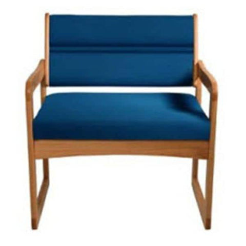 Wooden Mallet Chair Guest Dakota Wave Valley Blue/Oak Medium Oak Finish 1000lb Capacity Each - DWBA1-1MOVB