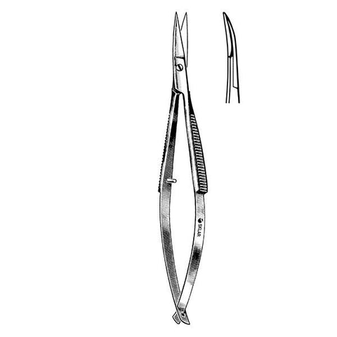 Sklar Instruments Scissors McClure Iris 4-1/4" Sharp/Sharp Smooth Curved Stainless Steel Each - 64-1942