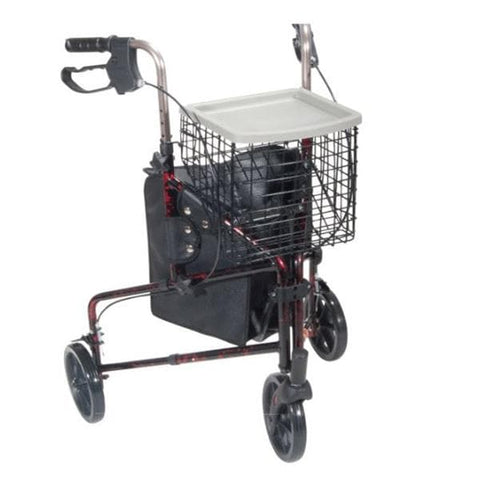 Drive Medical Designs Rollator Deluxe 300lb Capacity Red 7.5" Casters 24x25x31-38" LpLk Brk Adult Each - 10289RD