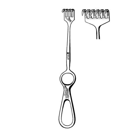 Sklar Instruments Retractor Volkman 8-1/2" Sharp 6 Prong Stainless Steel Each - 60-5826