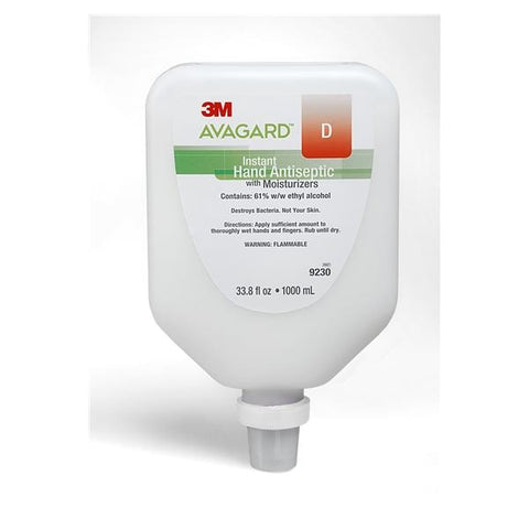 3M Medical Products Sanitizer Hnd Liquid Avagard D 61% Ethyl Alc w/w 33.8oz Wl Mnt Btl FrgrncFr 5/Ca - 9230