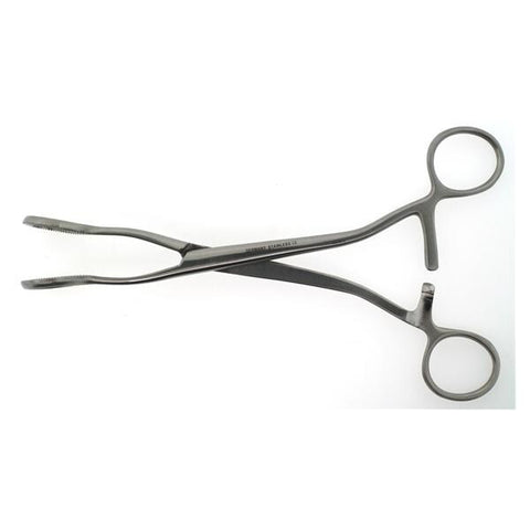 Hermann Medizentechnik Forcep Uterine Doyen 8" Oval Tip Serrated Straight Stainless Steel Each - BR70-54220