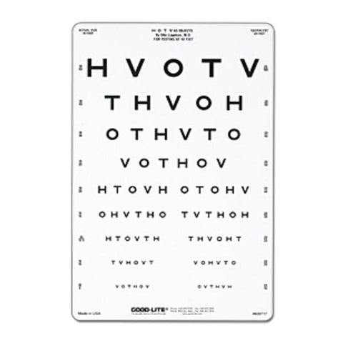 Good Chart Vision Testing 10' Testing Distance 9x14" Eachch - Lite Co - 600717