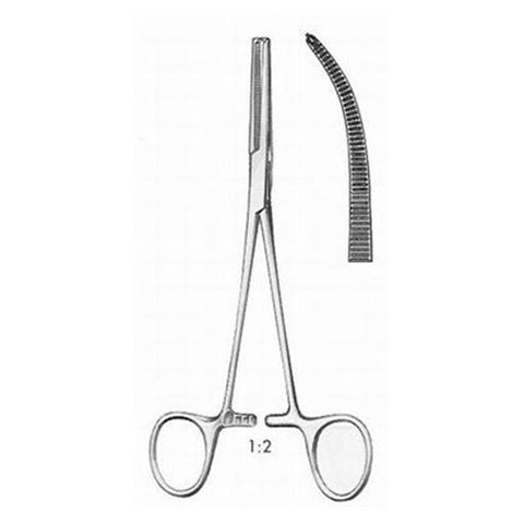 BR Surgical, LLC Forcep Crile-Rankin 6-1/4" Curved 1x2 Teeth Stainless Steel Each - BR12-26516
